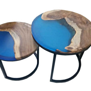 Epoxy Waterfall River Round Table By Saifi design