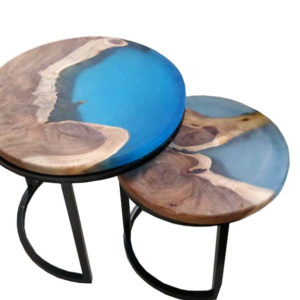Epoxy Waterfall River Round Table By Saifi design